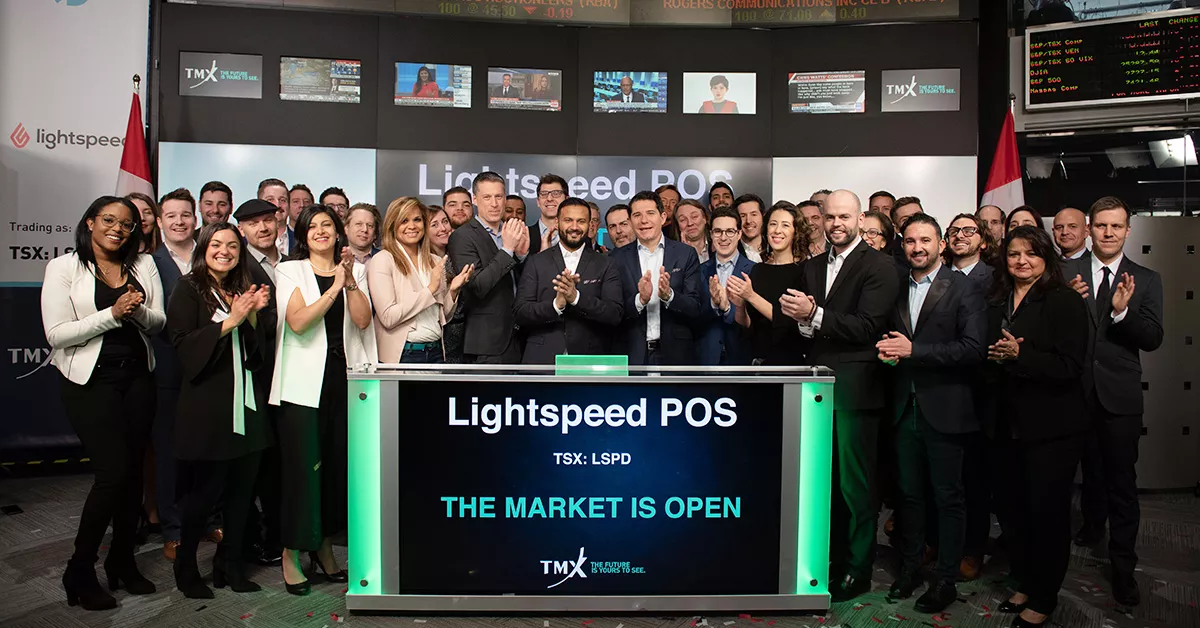 Entrée en bourse de Lightspeed. Entrée en bourse de Lightspeed.