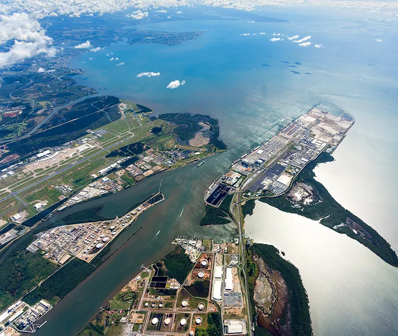 Port de Brisbane en Australie