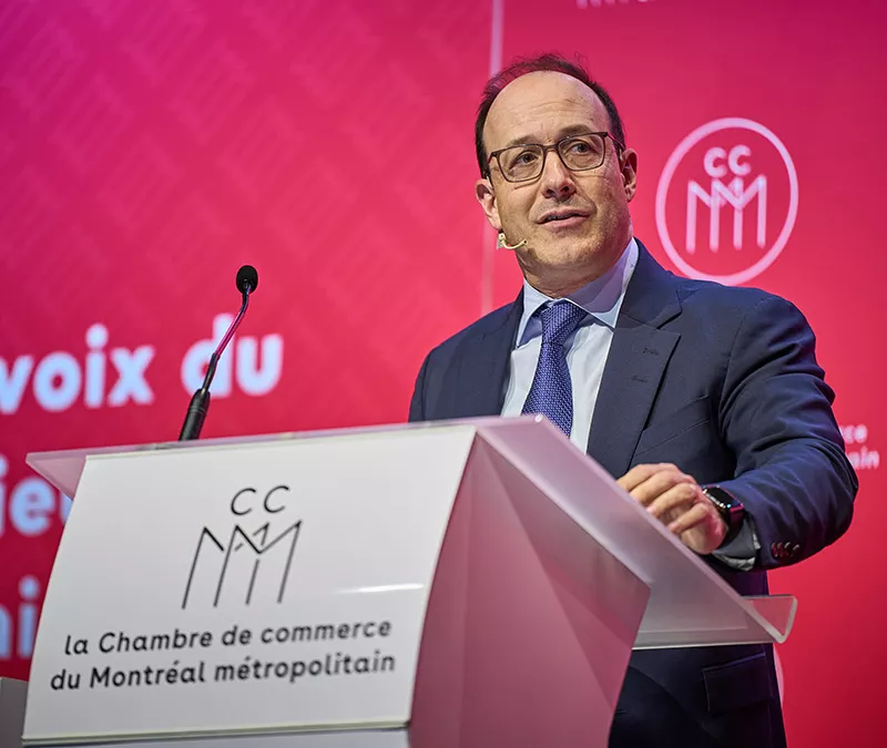 Charles Emond à la Chambre de commerce du Montréal métropolitain