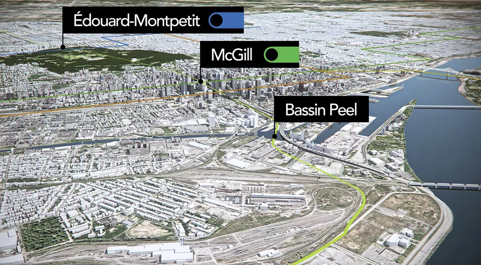 REM - Trois stations au centre-ville