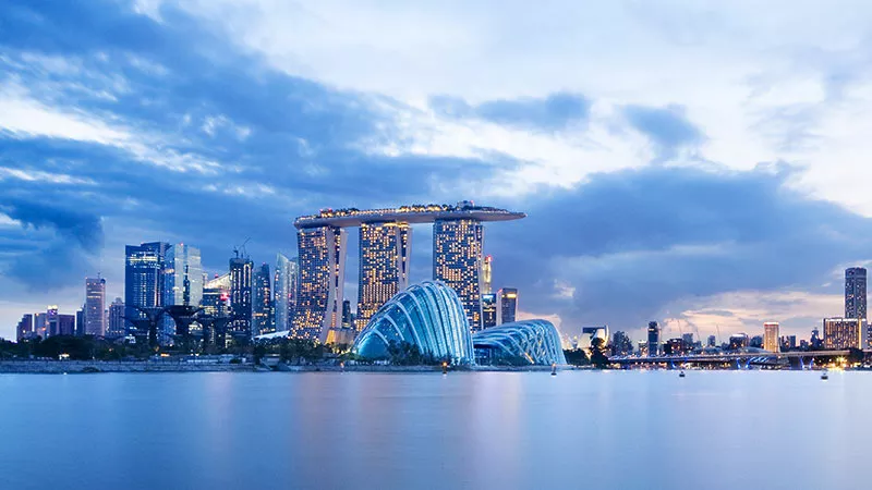 Photo of downtown Singapore.