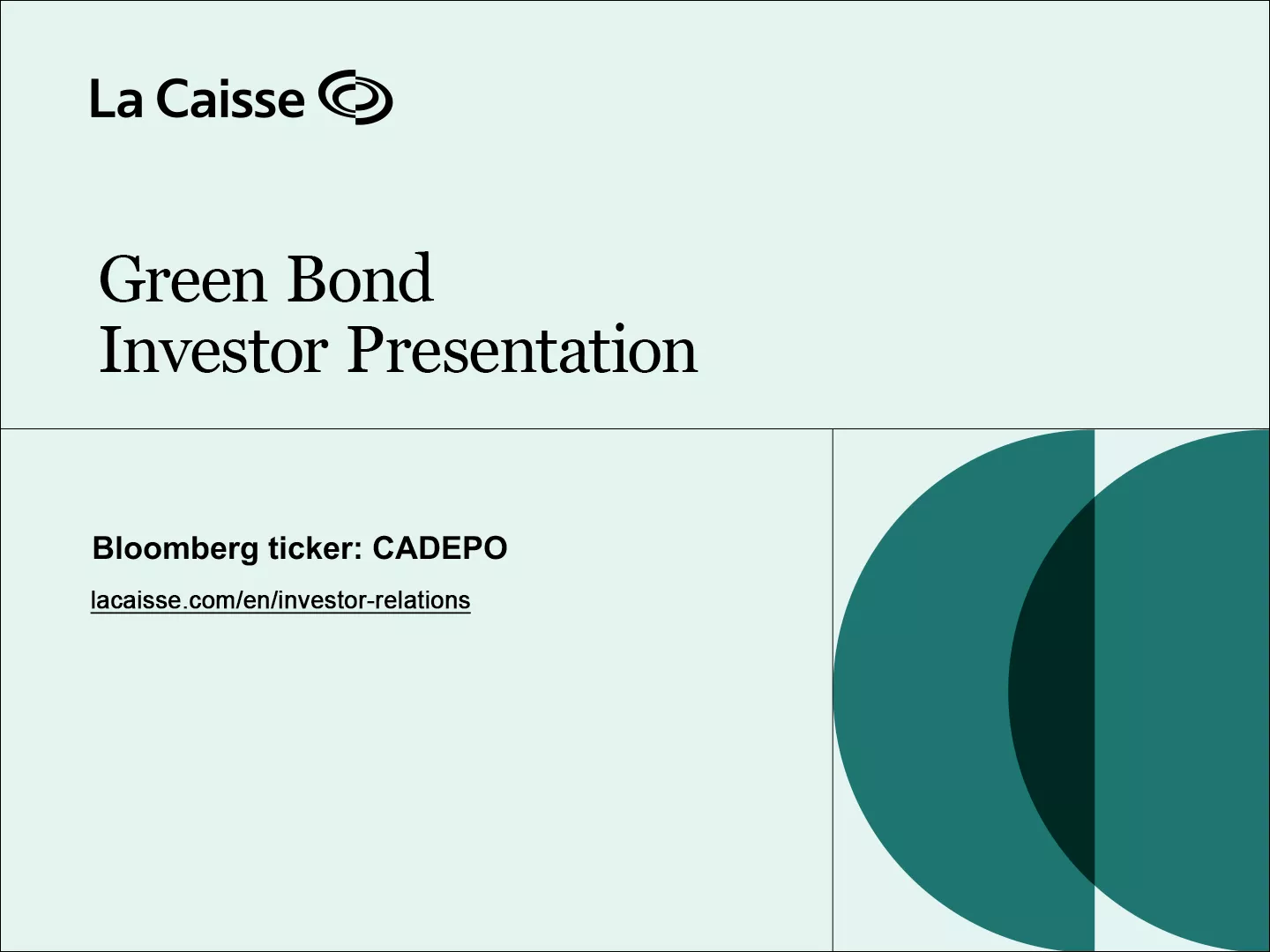 Green Bonds - Investor Presentation