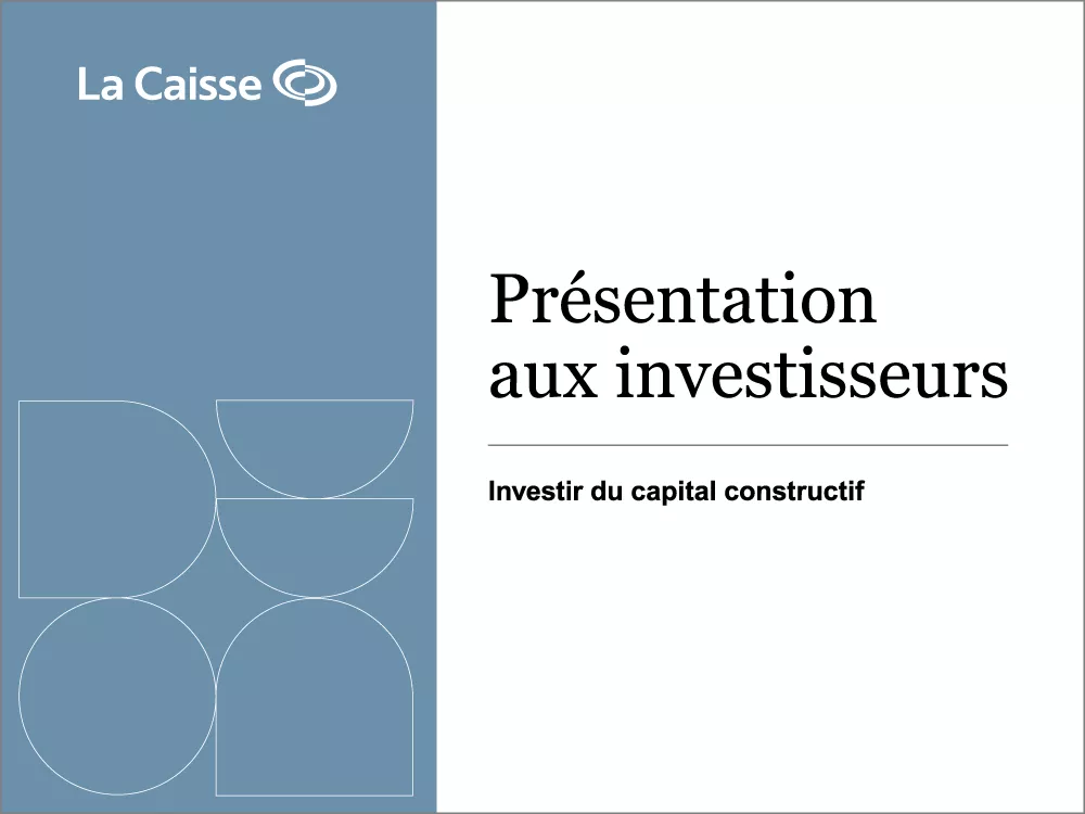 Présentation aux investisseurs