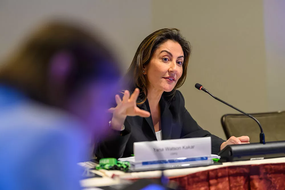 Yana Watson Kakar, directrice générale de CDPQ New York et Cheffe régionale - Amériques, lors de sa participation à la Conférence globale du Milken Institute à Los Angeles, en mai 2024.